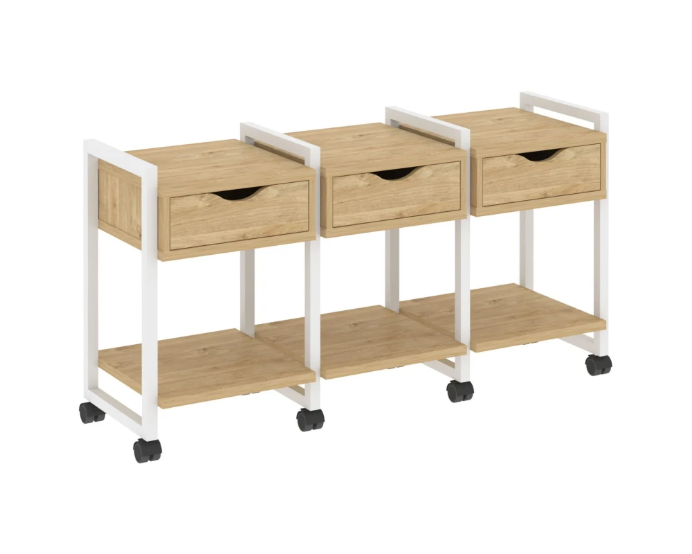 Тумба на колесных опорах наборная. Вариант №4 1440х460х767 Лофт / Loft