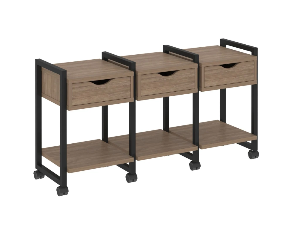 Тумба на колесных опорах наборная. Вариант №4 1440х460х767 Лофт / Loft