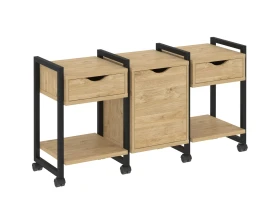 Тумба на колесных опорах наборная. Вариант №6 1440х460х767 Лофт / Loft images