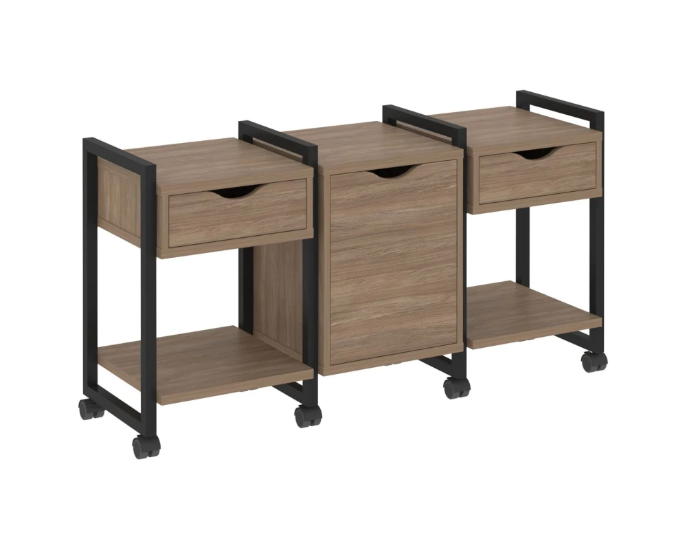 Тумба на колесных опорах наборная. Вариант №6 1440х460х767 Лофт / Loft