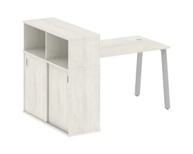 Стол письменный на А-образном м/к с опорным шкафом-купе 161x112x109,8 Метал Систем / Metal System images