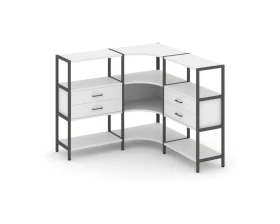 Трехсекционный угловой стеллаж трехярусный с ящиками 1590х1590х1246 Шелф Систем / Shelf System images