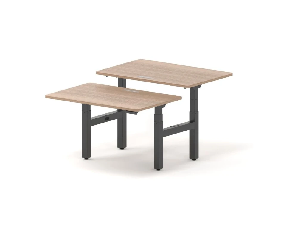 Стол прямой с электроприводом на 2 места 160x160x100 Trend (df) Вишня марбелло/Черный