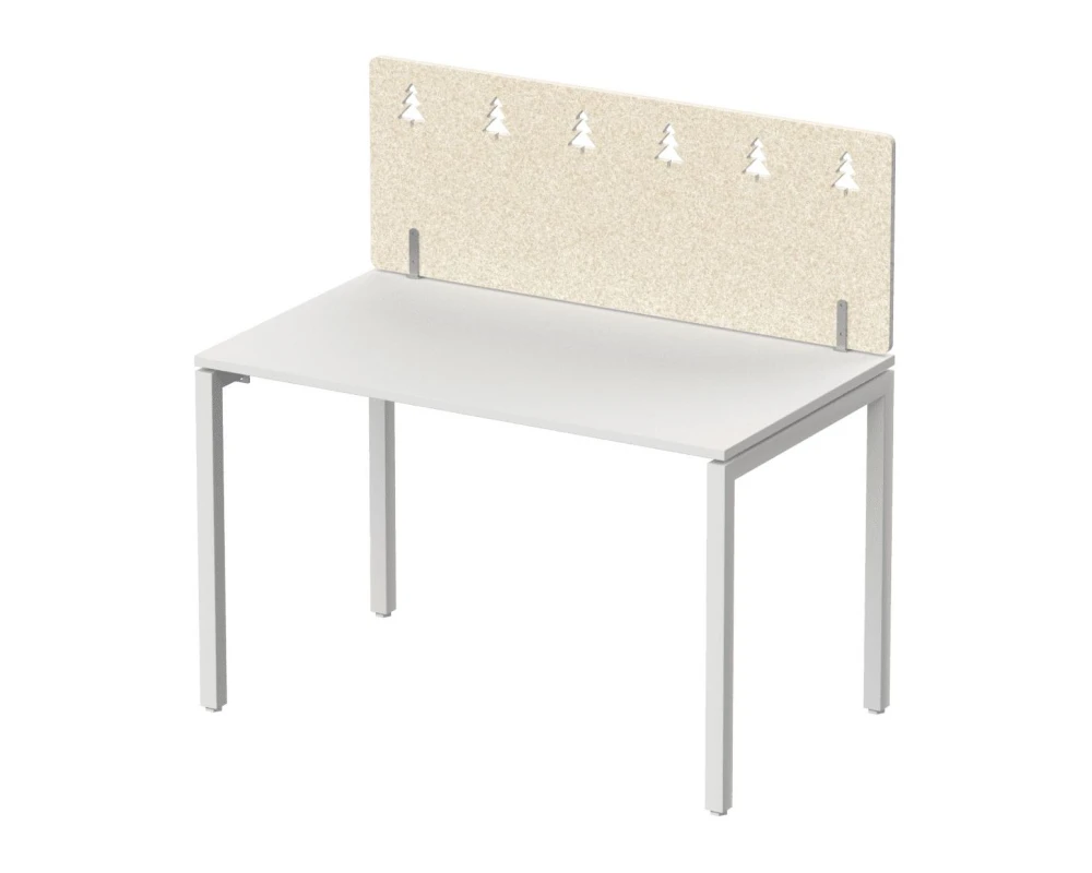 Экран фронтальный / боковой, с декором "Темный лес", без фурнитуры 100х1,2х40 Forest Office Лебединый пух