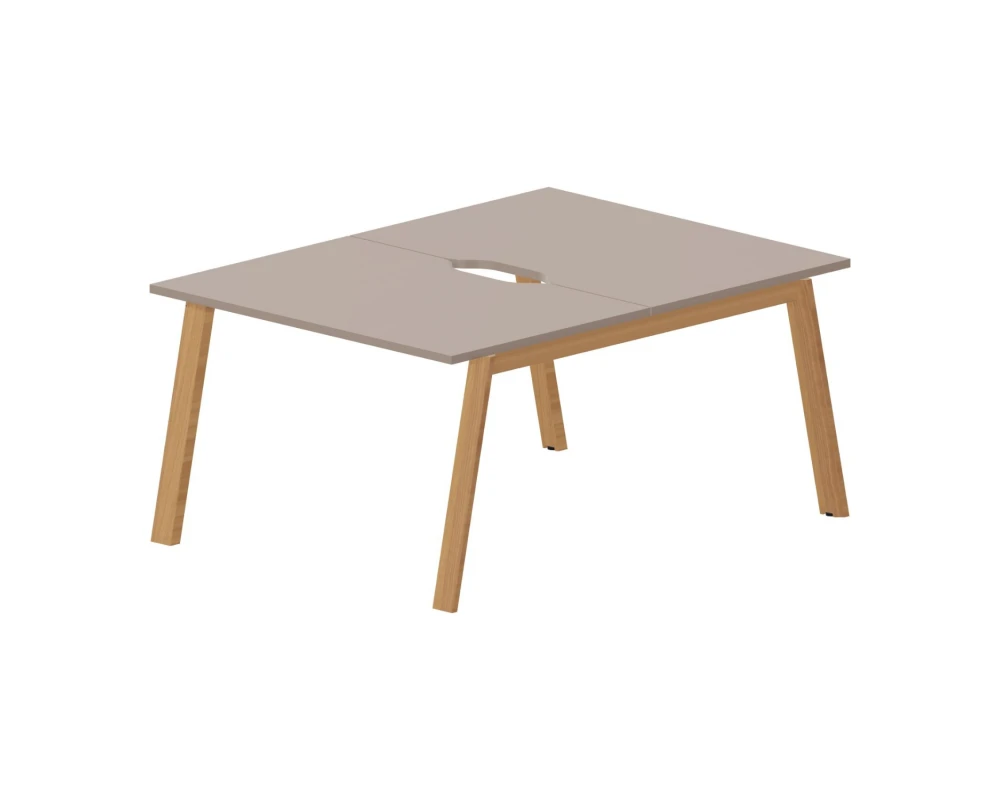 Стол bench отдельный 120х160х75 (с эргономичными вырезами) Артвуд / Artwood Тортора/Бук