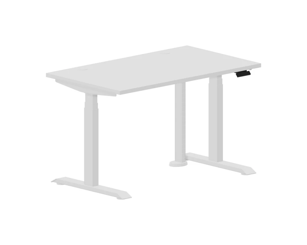Стол регулируемой высоты 120х70х60,5-124,5 (2 громмета) Мотум Плюс / Motum Plus Белый/Белый