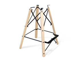 Стул полубарный SHT-ST34 с вырезом/S80-1 Велюр, Платиново-серый/Прозрачный лак images